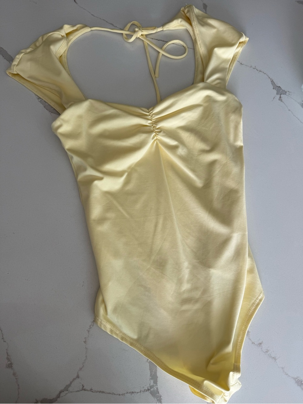 Yellow Double lined Contour bodysuit NEW